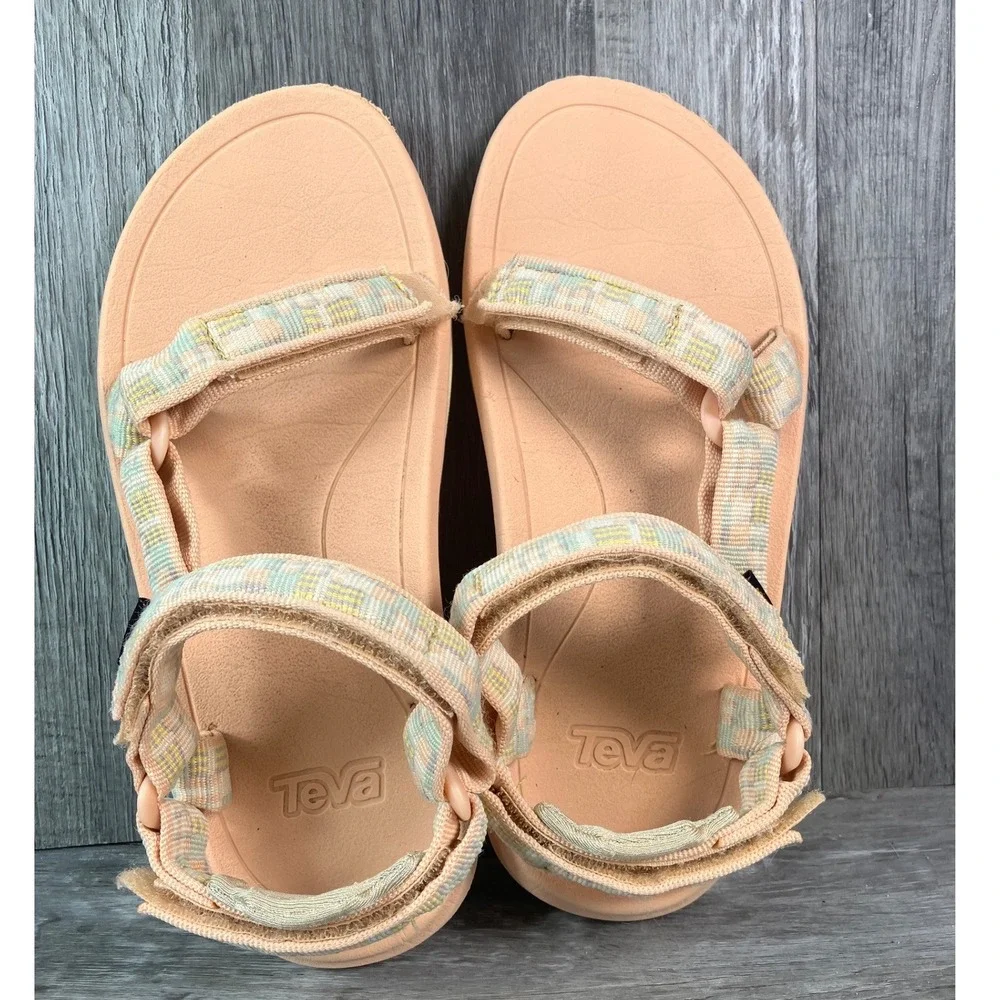 Teva Hurricane XLT2 Kids Size 2 Peach Pastel Geometric Sport Sandals 1019390C